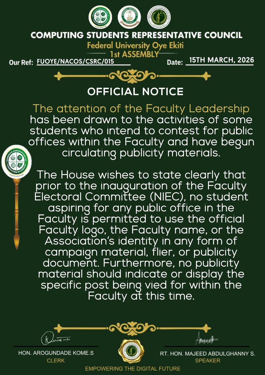 NACOS SRC 1ST ASSEMBLY {FUOYE CHAPTER} tweet media