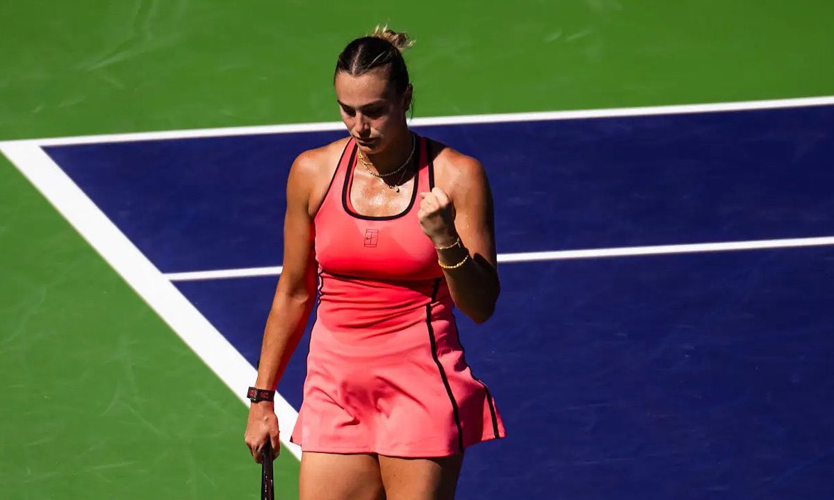 josemorgado's tweet photo. Aryna Sabalenka comes back to avenge the Australian Open final and defeat Elena Rybakina 3-6, 6-3, 7-6(6) and win Indian Wells for the first time.

Saved one MP.

10 WTA 1000 titles for the best player in the world. https://t.co/e2Bfm0OOdZ