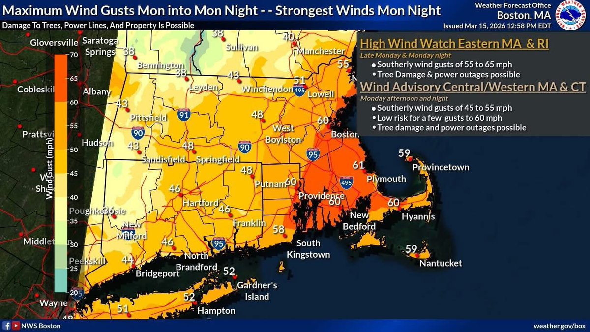 ⚠️ Flood watch in effect from late tonight through Tues am. Wind ...