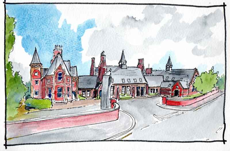 Marksoftime.com
Coleraine 33. the Irish Society School
Another institutional building in the gothic style is Coleraine's former Irish Society School. Constructed between 1867 and 1869  it is a picturesque jumble of pitched roofs, cupolas, turrets and tall chimneys.