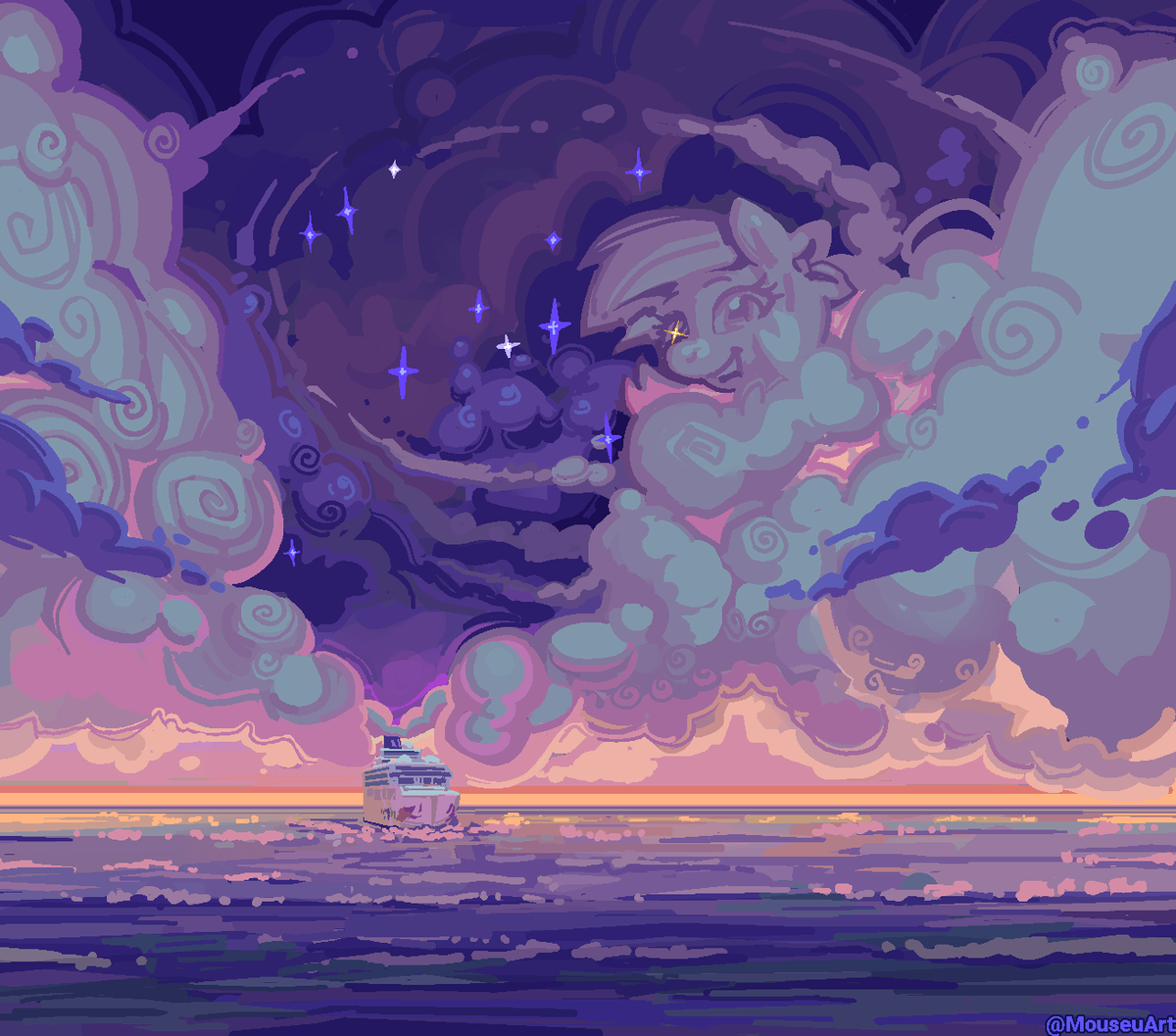 MouseuArt's tweet photo. Background art from the Pone Voyage animation~ https://t.co/XDxq6OrTFi