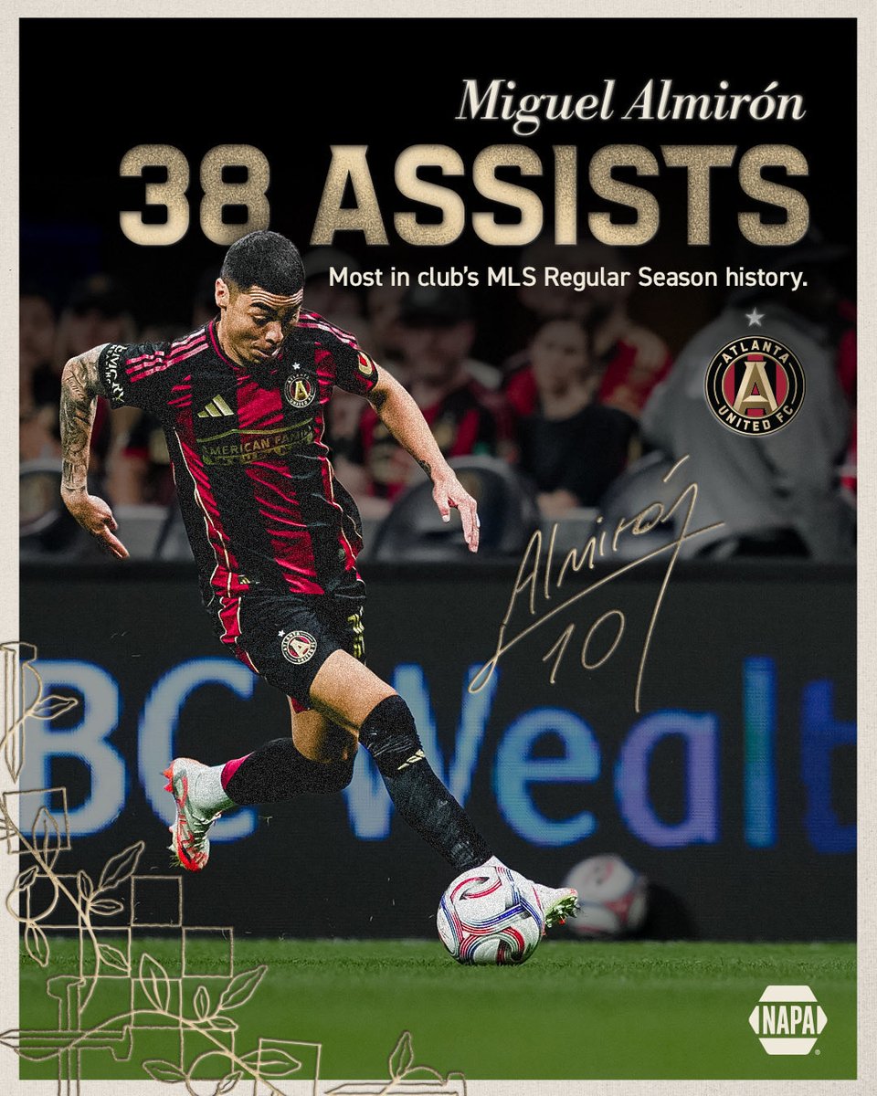Miggy Magic 🪄

With three assists on the match, Miguel Almirón has reached 38 regular season assists with #ATLUTD, the most in club history 🔴⚫️
