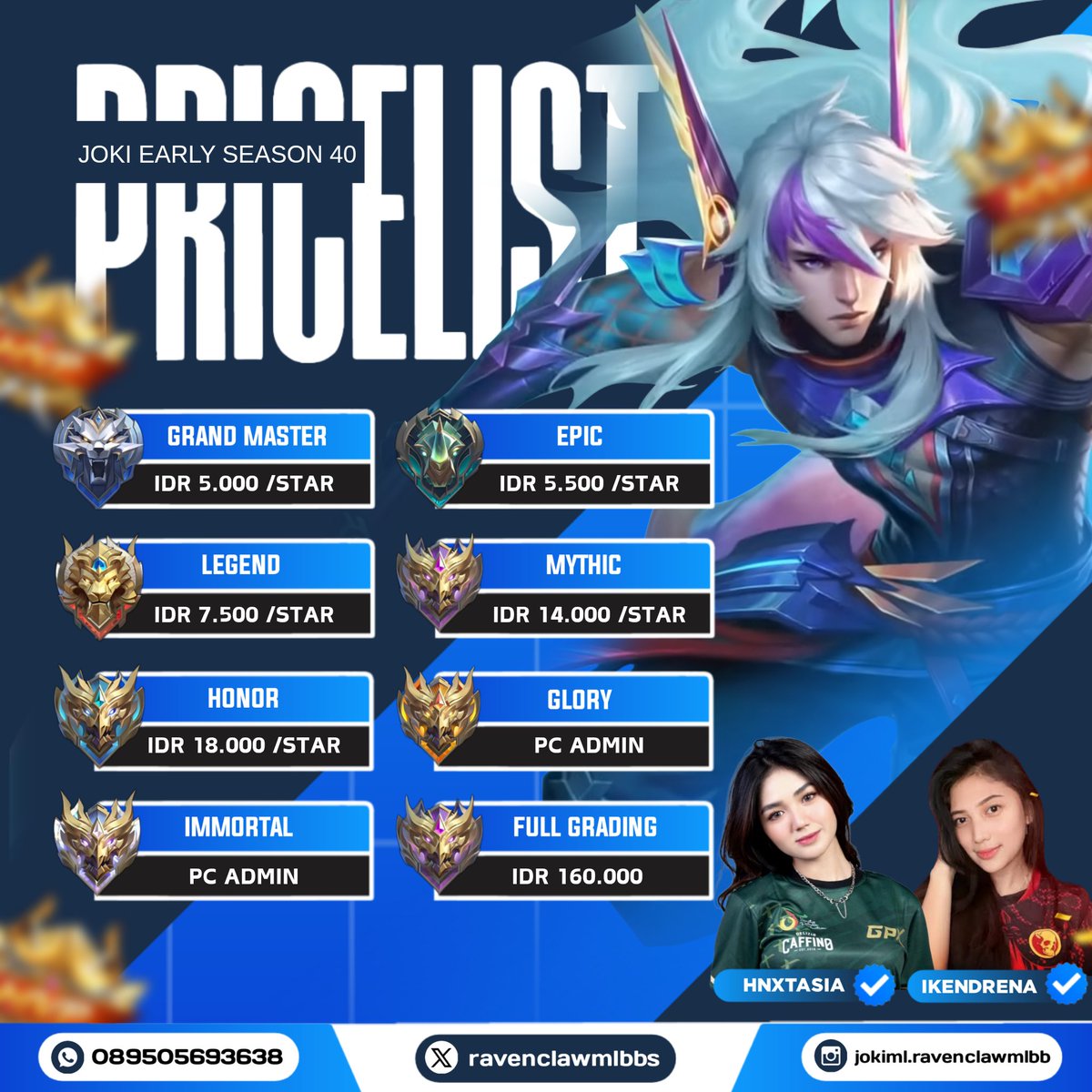 Ravenclawmlbb | Joki ML Termurah Dana Pelajar tweet media