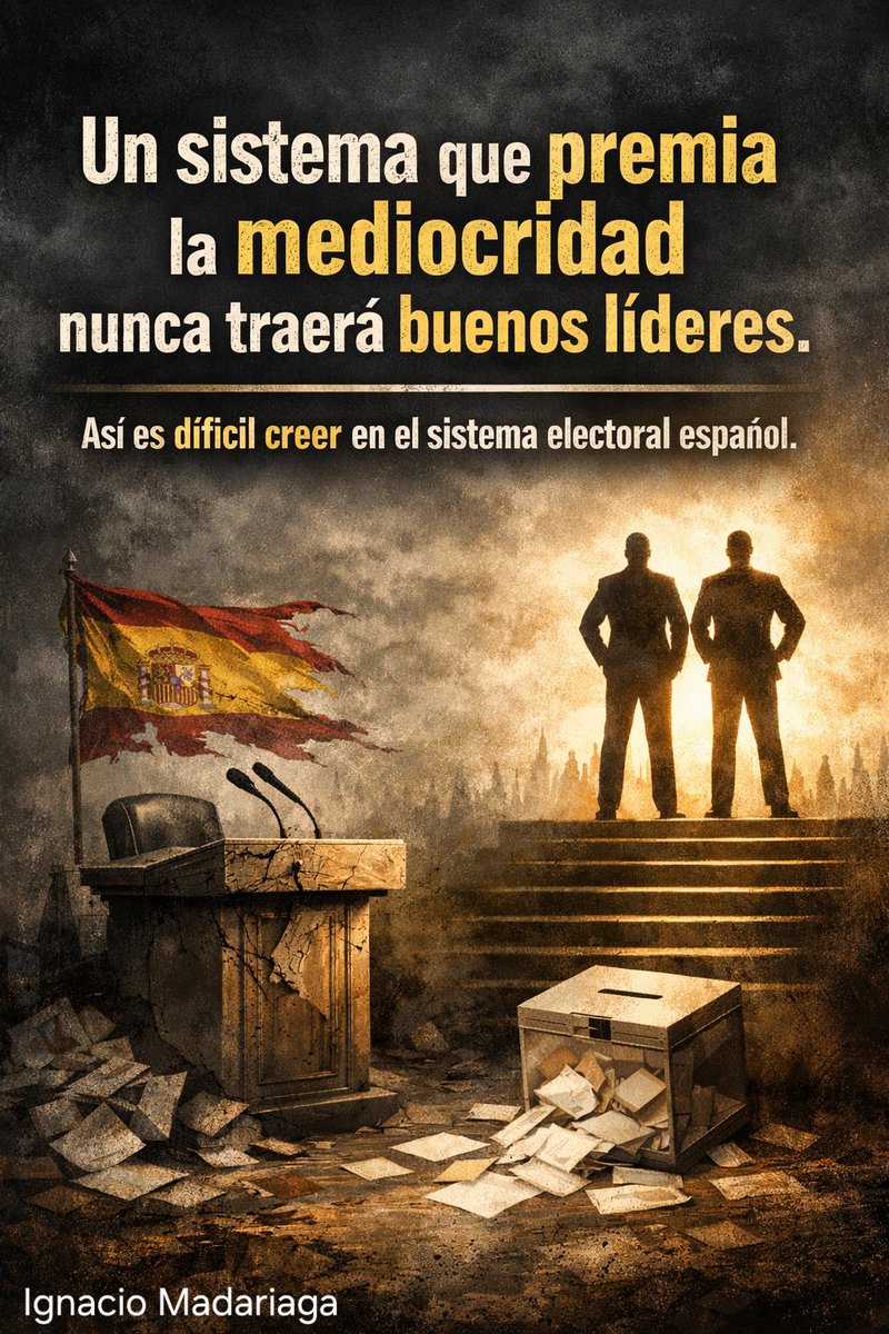 Un sistema que premia la mediocridad nunca traerá buenos líderes. Así es difícil creer en el sistema electoral español.🗳️🇪🇸

#EleccionesCastillaYLeón2026 
#15m
#EleccionesCastillayLeón