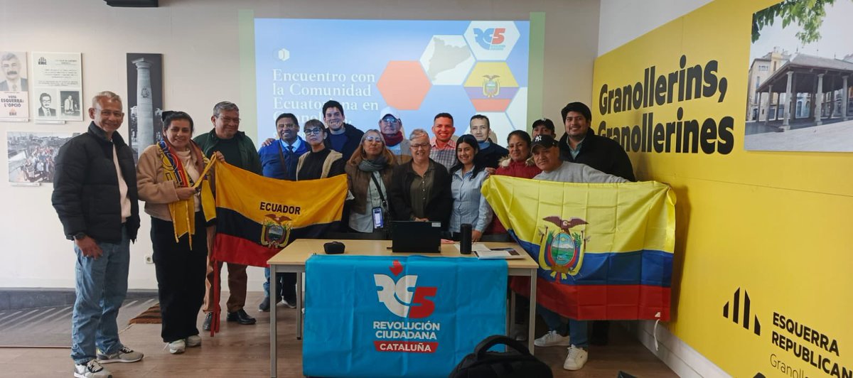 RC5Europa's tweet photo. 👉🏼Encuentro con la comunidad migrante ecuatoriana en Granollers, Barcelona | Compartimos con nuestros compatriotas una jornada de reflexión y debate, fortaleciendo nuestros lazos de hermandad y lucha. https://t.co/JV9GHDs9p8