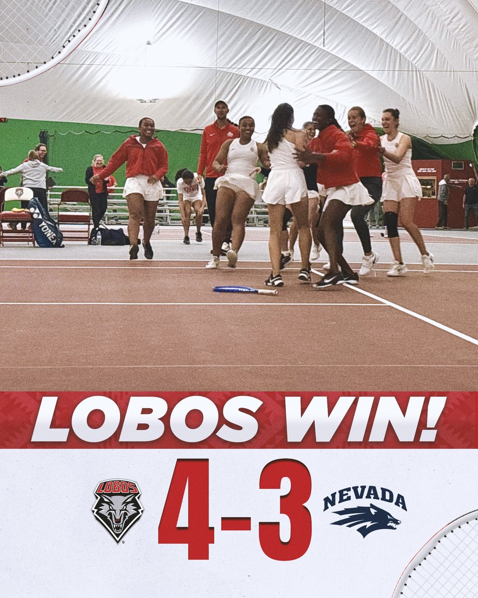 UNMLoboWTennis's tweet photo. UNREAL!!! From down 3-0...

1⃣Vandeputte v Charrier 3-6, 2-6❌
2⃣Vianca v Foerster 6-3, 6-7 (2-7), 6-4✅
3⃣Veroux v Costache 6-4, 4-6, 1-2, 7-6 (7-4)✅
4⃣Tsai v Janigova 6-4, 6-7 (5-7), 6-1✅
5⃣Matsoukatidi v Robinson 7-5, 7-6 (11-9)✅
6⃣Malazdra v Boubaker 3-6, 2-6❌

#GoLobos https://t.co/hA7D8cp7QG