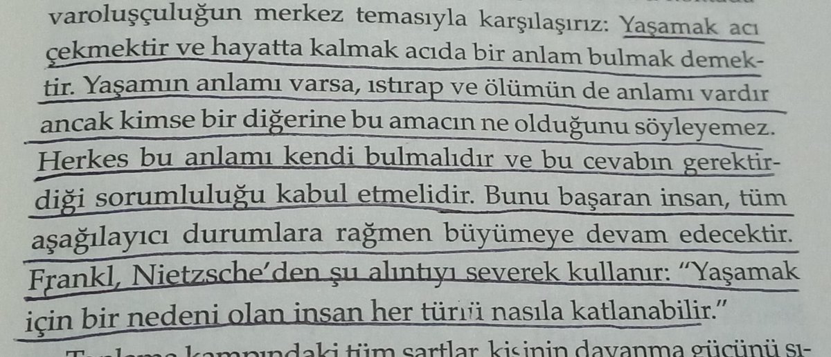 "İnsanın anlam arayışı " adlı kitaptan..