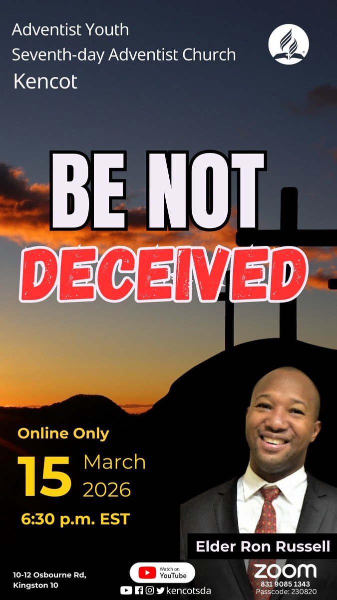 Join us as we again look at the topic - Be Not Deceived | Elder Ron Russell | Sunday Evening Service| March 15, 2026 | 6:30 PM EST
youtube.com/live/WtFQw88jC…