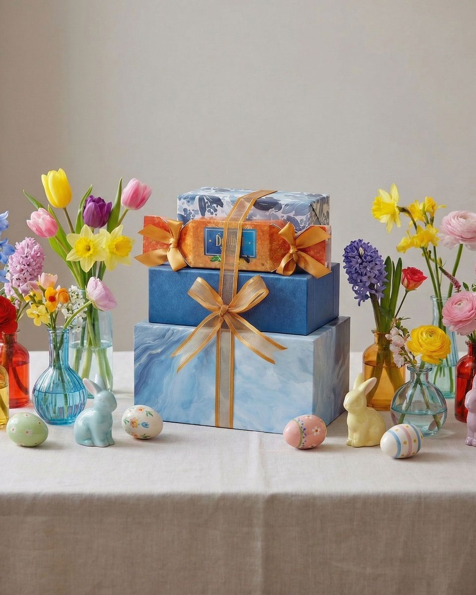 bbbaskets's tweet photo. A delightful Easter gift tower filled with sweet treats and festive charm – perfect for Easter baskets, spring gifts, and holiday celebrations. https://t.co/x05NW371C6