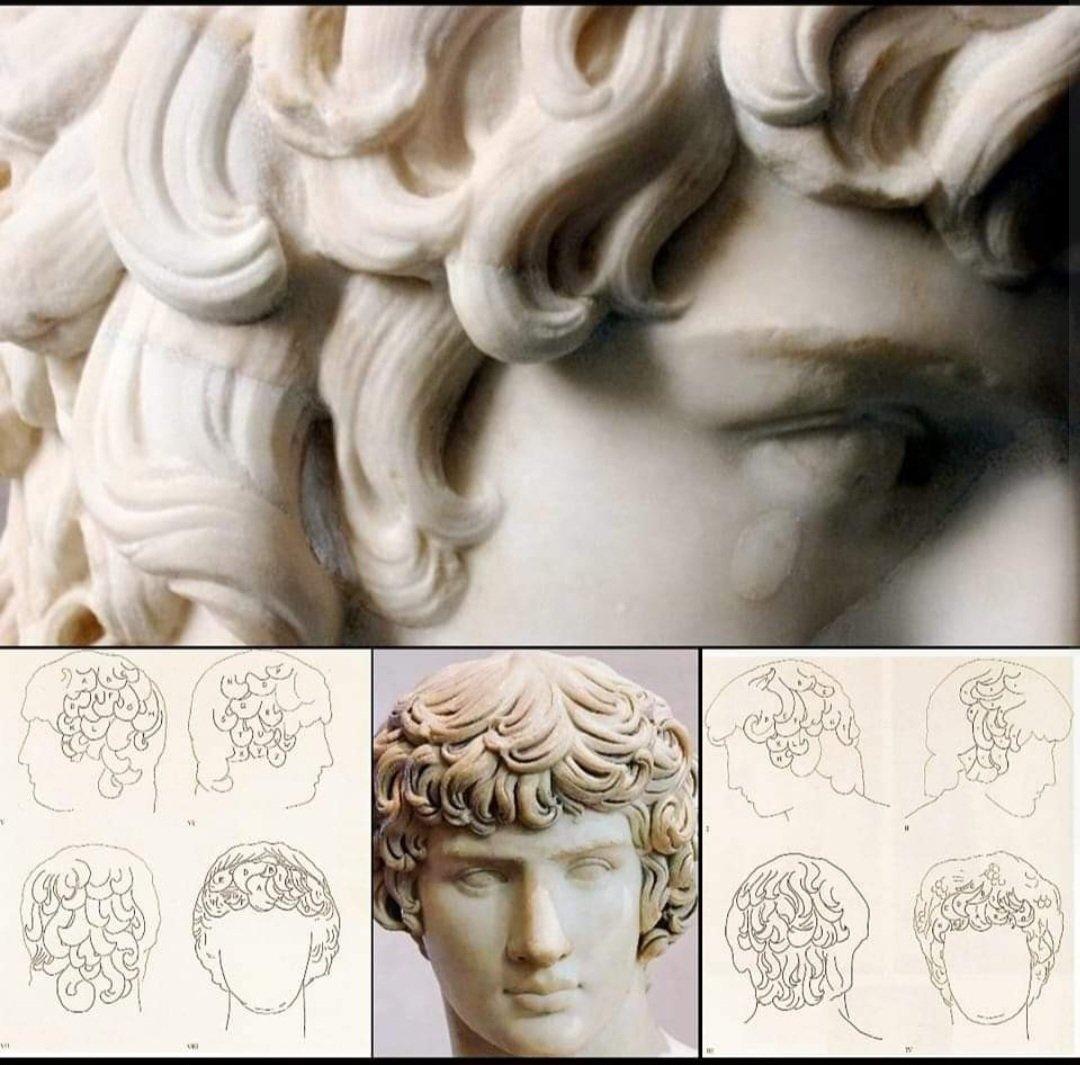 antinousgaygod's tweet photo. 🪷 #Hadrian clearly vetted many of the Antinous statues. Lips, nose, jaw line and curls conformed to stringent standards. Those pouting lips, those copious curls: It can only be #Antinous. Scholarly treatises have been written on the "Lock Scheme" of his hair! #lockscheme. Full details here: https://t.co/sa0l5NkF4v 🪷