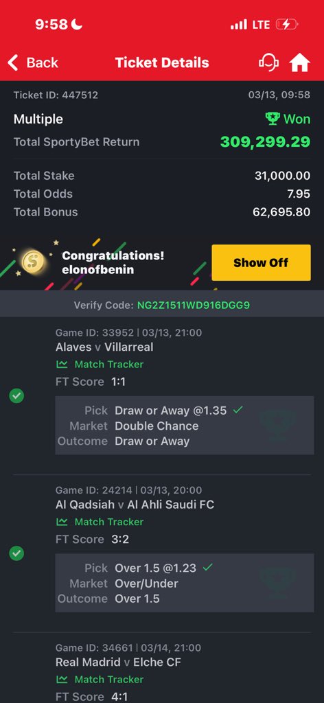 Elonofbenin's tweet photo. Weekend 10 odds boom again!!!✨❤️
Back to back!👑

Drop winning slips jare😂 https://t.co/cnUVdEHc8J
