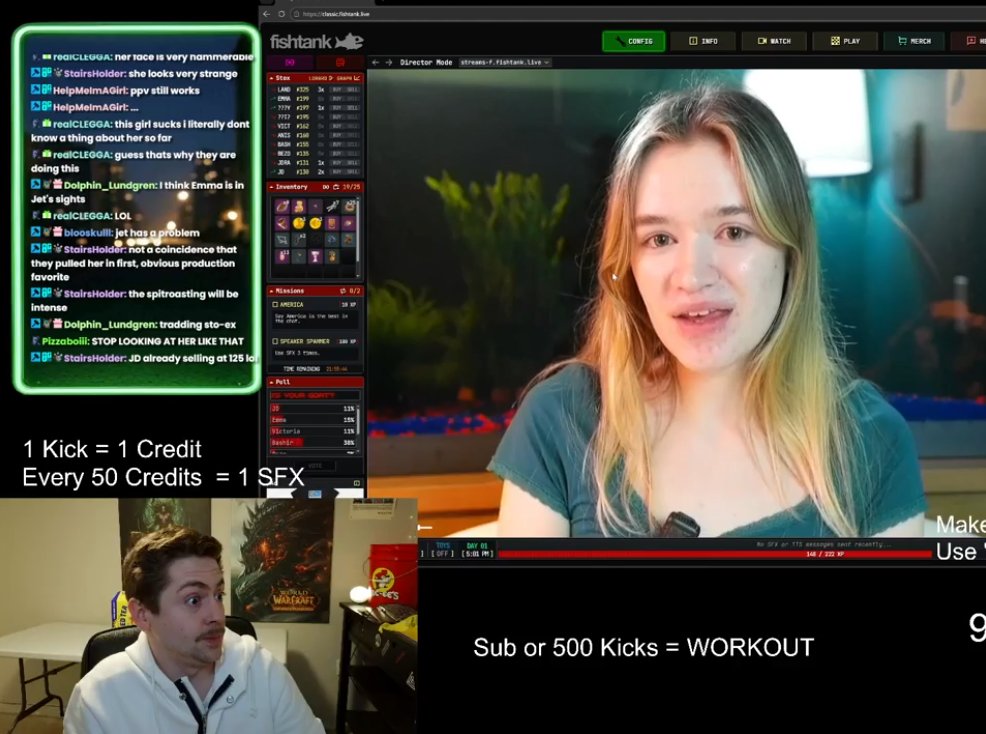 #fishtanklive Known serial gooner <a href="/Sharpestfart/">Sharpfart</a> has found a new hyper-fixation, he's foaming and drooling out the mouth at his new Queen. <a href="/Purplemoths143/">Purplemoths</a> You gotta wrangle in your top simp before the LEGO supply dwindles completely.