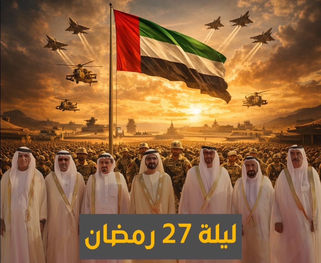 4oUae's tweet photo. ليلة 27 رمضان | لا تنسوا حكام الإمارات السبع 
والشعب وكل من يقيم على أرضنا من الدعاء 🇦🇪

• اللهم احفظ الإمارات حكاماً وشعباً ومقيمين، وأدم عليها الأمن والأمان والرخاء، وانصر جنودنا البواسل على إيران العدو الغاشم، وسدد رميهم، وثبت خطاهم، واجعلهم في حفظك ورعايتك يا رب العالمين  🤲🏻 https://t.co/zEdeelr8NY