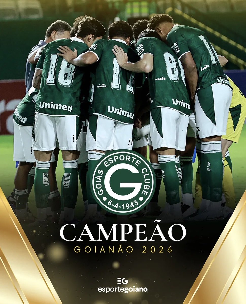 FutDeTerceira's tweet photo. Acabou o TABU!!

Oito anos após sua última conquista, o Goiás voltou a ser campeão goiano.

Agora o Esmeraldino chega a 29 títulos, o maior campeão disparado do estado.

• Goiás - 29 títulos
• Atlético - 18 títulos
• Vila Nova - 16 títulos
• Goiânia - 14 títulos https://t.co/1VbH5rjMgZ