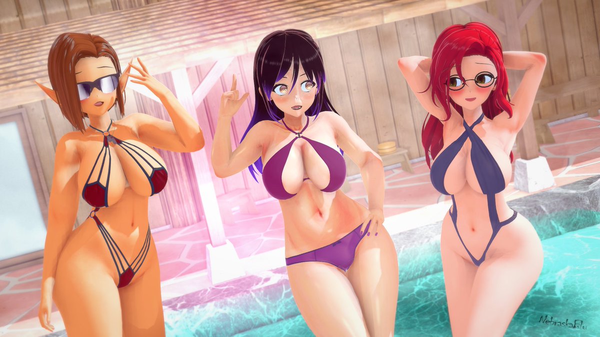NebraskaBlu's tweet photo. #koikatsu #art3d #bikinihot  

Sexy girls meet at the pool https://t.co/4tKtjavknn