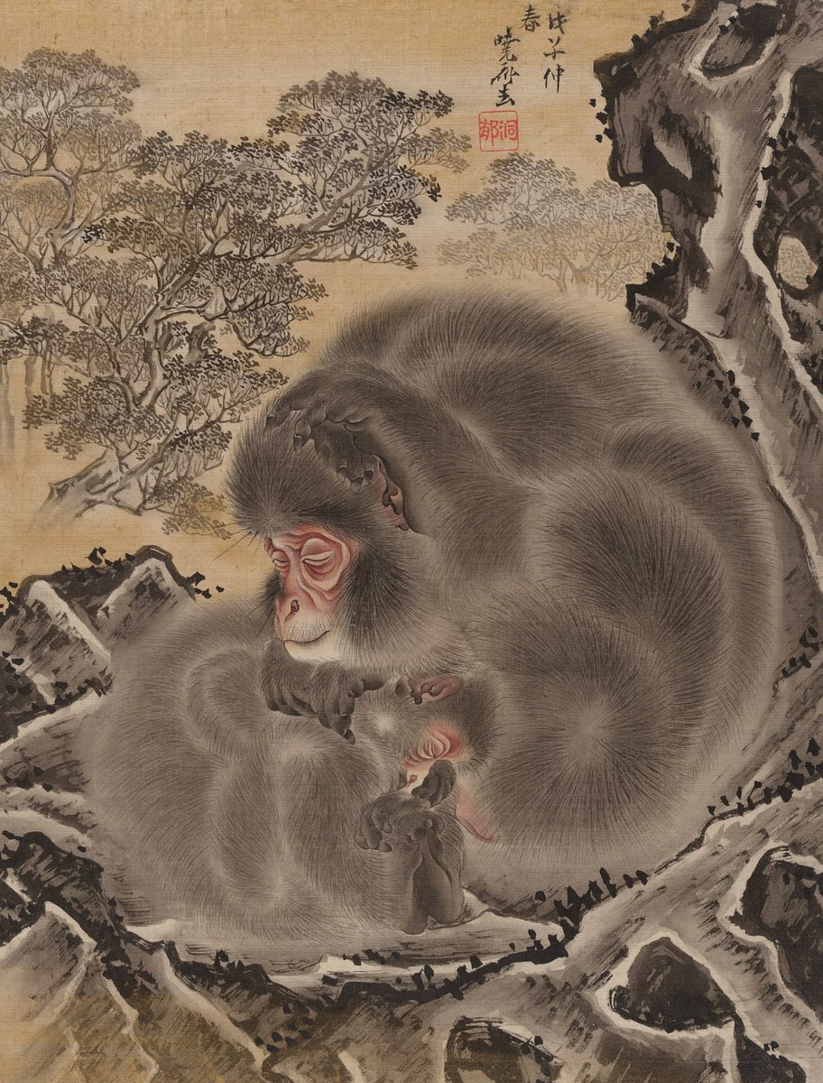 artenpedia's tweet photo. Monkeys by Kawanabe Kyōsai, 1888 https://t.co/6sN90lE1vA