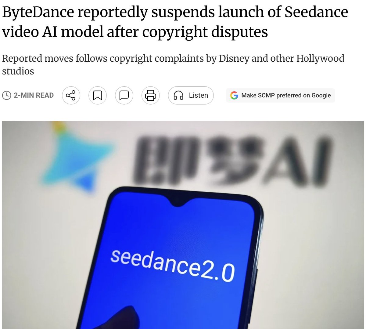 Seedance dispute headline