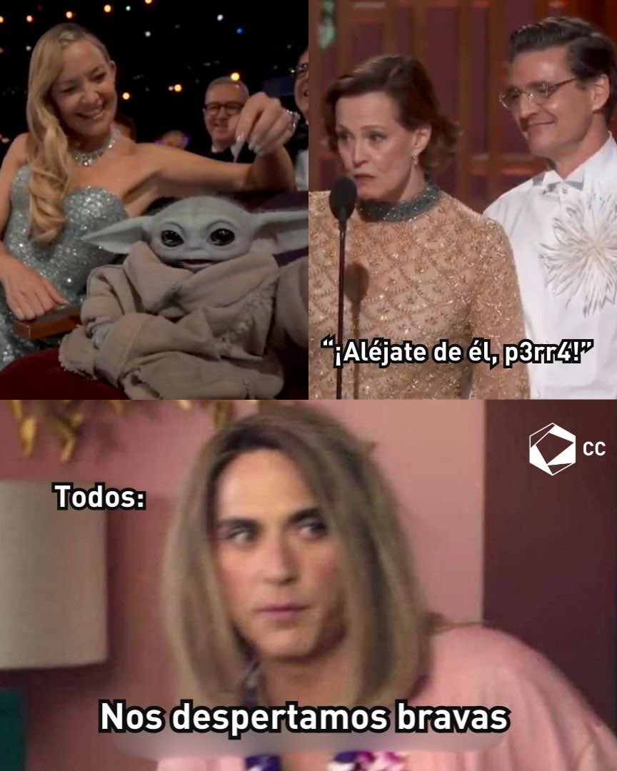 ¡Amamos a Sigourney Weaver! 🤣

Mientras la actriz y nuestro Pedro Pascal entregaban el premio a Mejor Diseño de Producción, aprovechó para hacerle una advertencia a Kate Hudson.

Y es que Grogu 👽 de The Mandalorian y la actriz, nominada a Mejor Actriz por "Song Sung Blue",