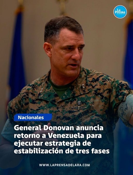 #ATENCIÓN ¿Por qué regresa a Caracas, el general Donovan, jefe del Comando Sur? Los leo en sus comentarios .. #ULTIMAHORA
