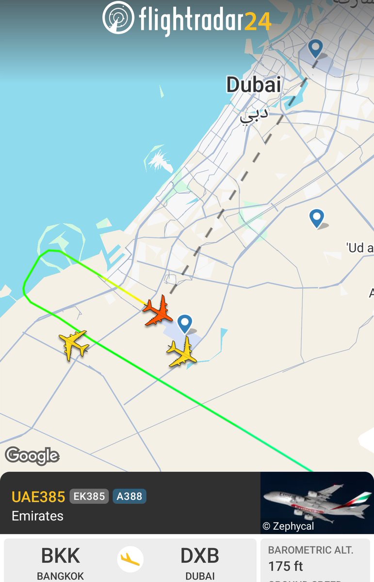 All flights into  #Dubai DXB are now being diverted into Dubai
Al Maktoum International Airport (DWC). Looks like missile debris has caused a fire at DXB