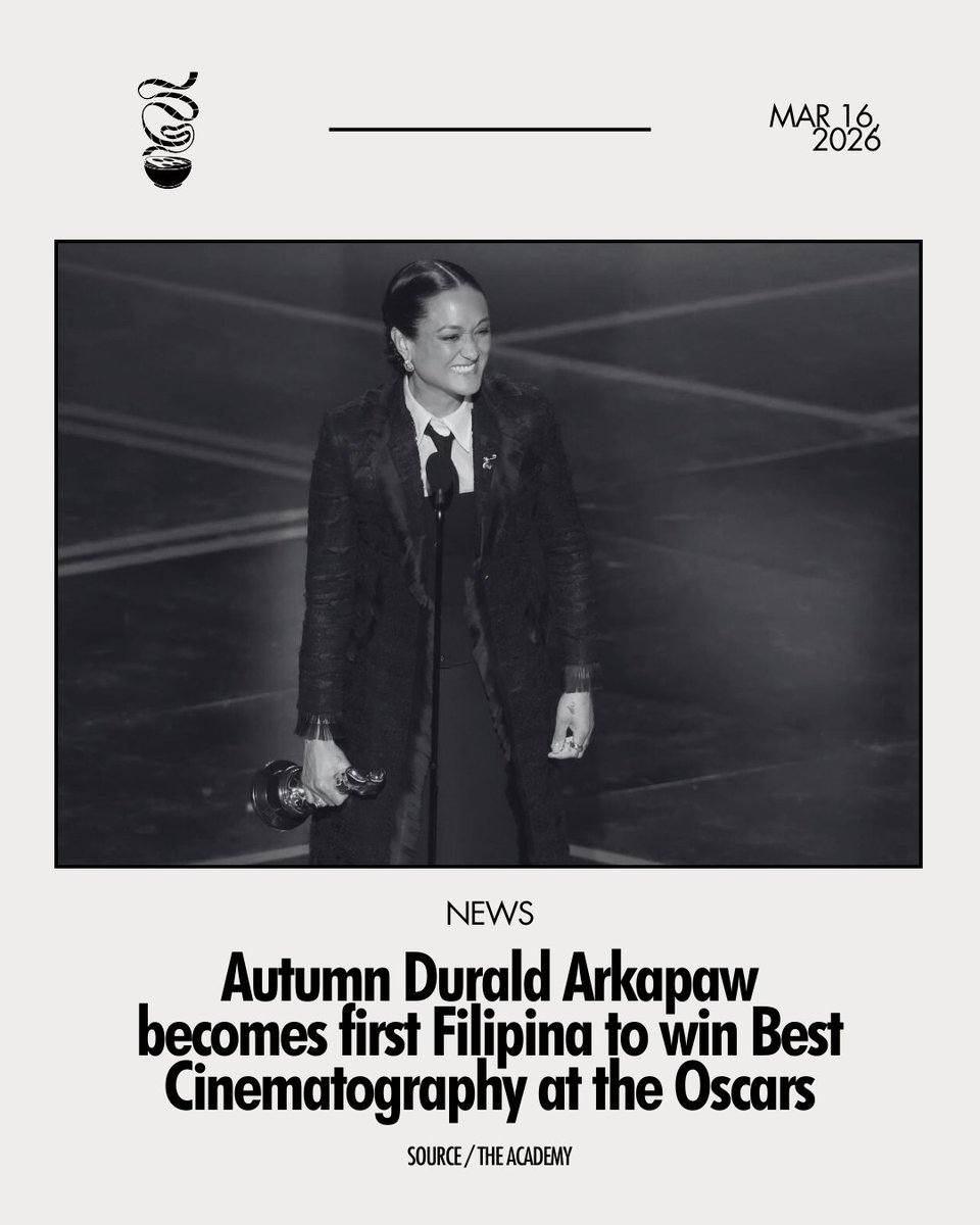 A HISTORIC WIN AT THE OSCARS!

Filipino-American Autumn Durald Arkapaw brings home the Best Cinematography award for ‘Sinners’ at The 98th Academy Awards, also known as The Oscars. She is the first woman, first woman of color, and first woman of Filipina heritage to win the