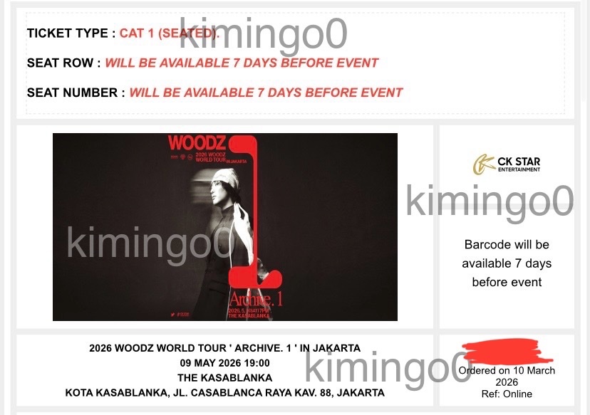 kimingo0's tweet photo. wts 2026 woodz world tour Archive. 1 in jakarta !!

📍the kasablanka
📅 9 May  2026 (SAT) 19.00 WIB

CAT 1 seated (1 tix)

dm for price and details <3 https://t.co/YRgrQM2736