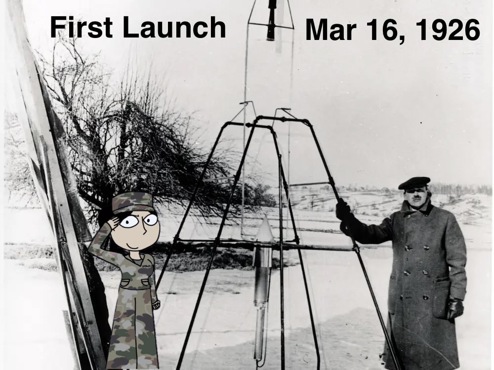 SFJROTC's tweet photo. #SFJROTC #CadetGuardians celebrate March 16, 1926, when Robert H. Goddard launched the first liquid-fueled rocket — an event as significant as the first flight by the Wright brothers. #Goddard100 #America250 @HQ_AFJROTC @USSpaceForce https://t.co/TjOcsZXxZD