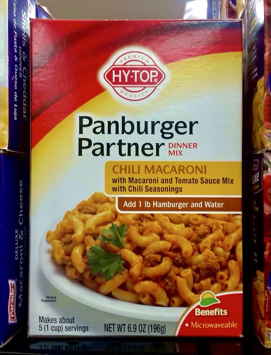 One of my college roommates used to buy Panburger Partner, a somehow cheaper knock off of Hamburger Helper.