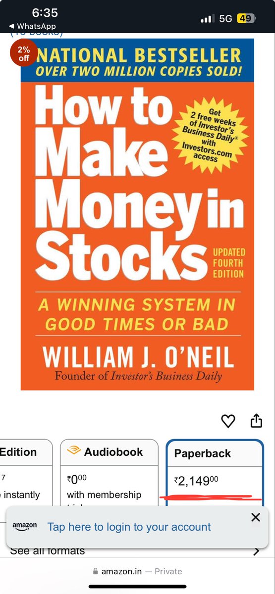 NiftyDas's tweet photo. @dhawal20jain Trading বই বিক্রি আছে 699
How Make Money in Stocks 699
Share Market Trading Investment
100% Original book, colour charts https://t.co/XbRTPU8988