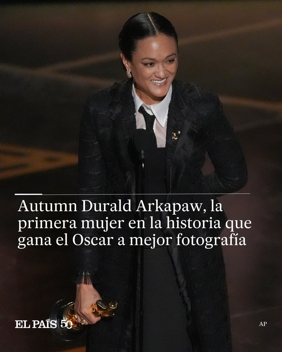 #Oscars | "Quiero que todas las mujeres del teatro se levanten, porque sin ellas no habría logrado estar aquí", dijo Autumn Durald Arkapaw al recibir el Oscar a mejor fotografía por 'Los pecadores', de Ryan Coogler  

⭕️🏆Sigue aquí la cobertura en directo dozz.es/zo065p