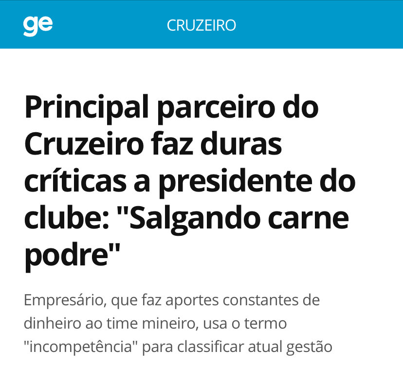 TiagoCEC's tweet photo. @Cruzeiro Vai continuar, Bobinho? https://t.co/Tv31whKT1R