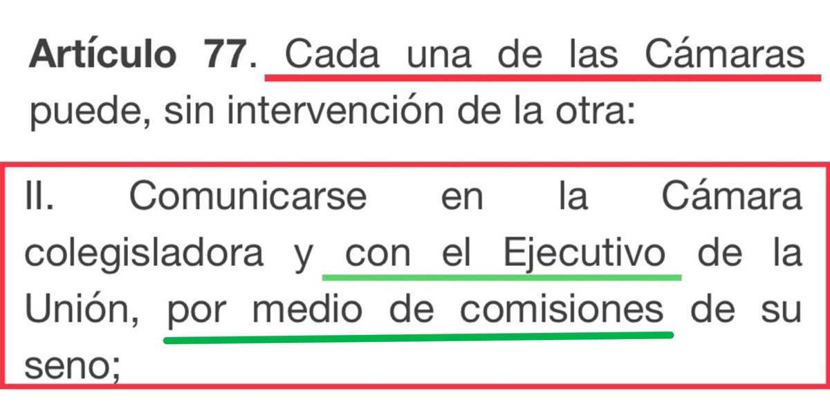 PazConDialogo's tweet photo. @storreblancae Las reuniones en Palacio Nacional y en Gobernación con Legisladores de la 4T, han violado el art.77, fraccion II Constitucional, que obliga a la Cámaras a enviar a un grupo de Legisladores de TODOS los partidos(Comisión) a reuniones con el Poder Ejecutivo. https://t.co/2AIkSttvL8