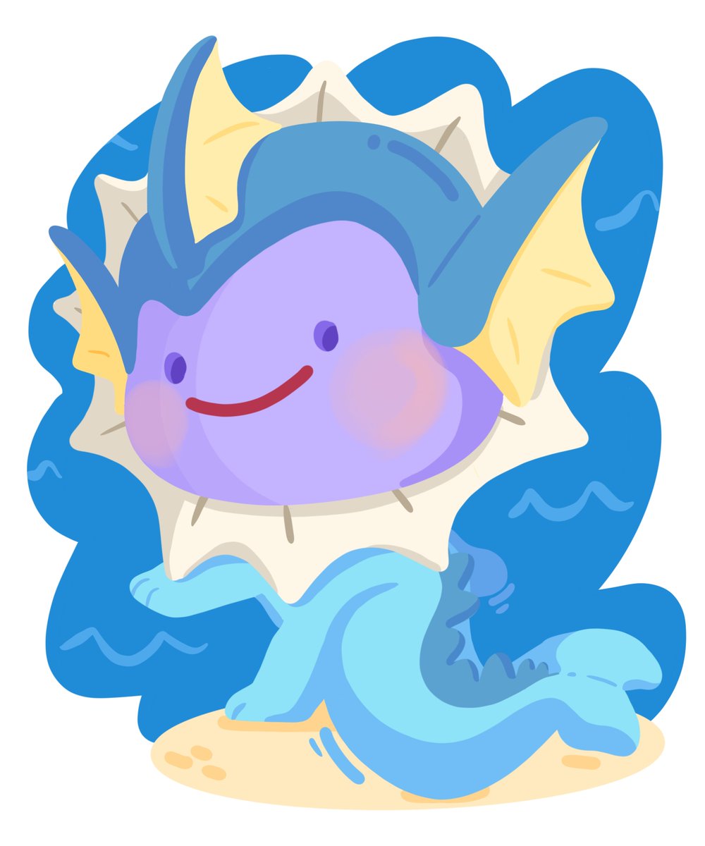 Sarinjin's tweet photo. The vaporeon is Sidearms, because why wouldn't it be https://t.co/mLJ5GcrhLd