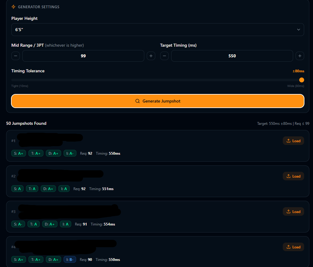 2k_CourtVision's tweet image. Jump shot generator NOW LIVE for Pro/MVP users. This generates the best jump shot grades at the target 3PT/Mid range attr and shot timing. In beta phase right now soon to get alot of additional features and some things reworked. 
#nba2k #2k26 #2kcommunity