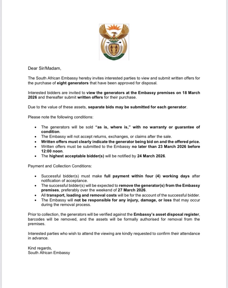 South African Embassy in Ethiopia tweet media