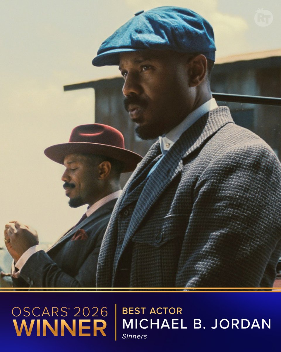 Congratulations to Michael B. Jordan for winning Best Actor for his role in #Sinners at the #Oscars!

See the full list of winners here: editorial.rottentomatoes.com/article/oscars…