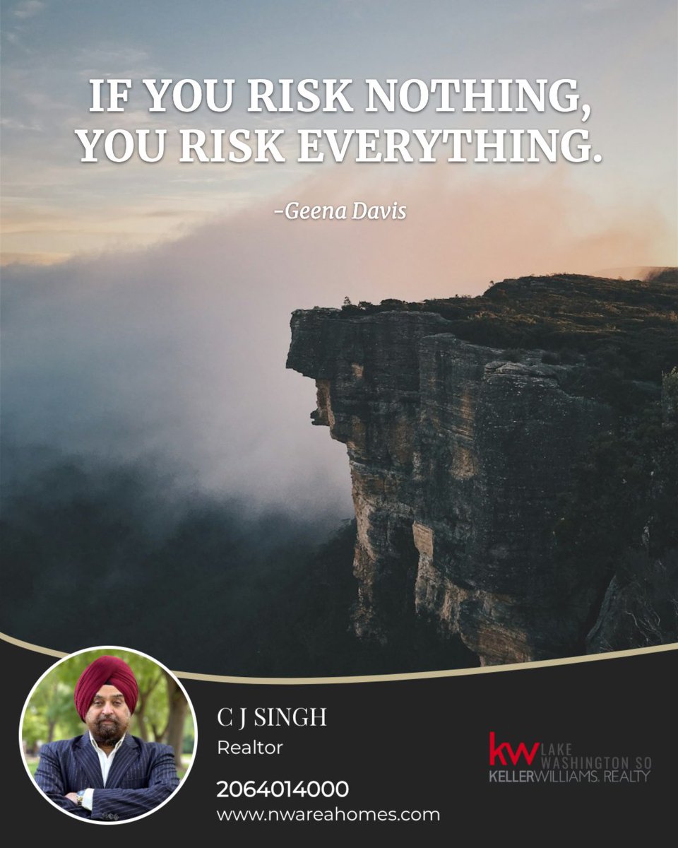 charanjit62's tweet photo. Taking a risk can feel daunting, but it’s often the key to unlocking new possibilities. Every great achievement starts with a leap of faith—don’t let fear hold you back from reaching your goals and chasing your dreams.✨

#RealtorCJSingh #KWLakeWashingtonSO  #SeattleRealtor https://t.co/1K616cnc5T