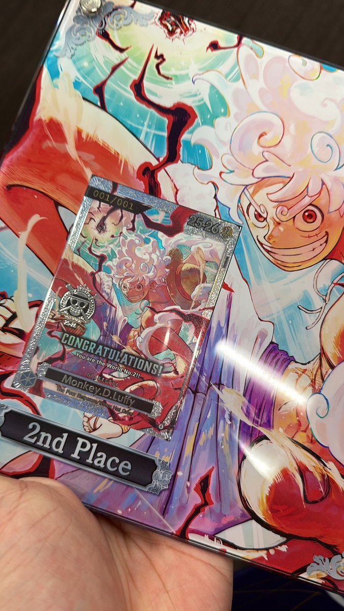 2nd Place Luffy World Final prize card