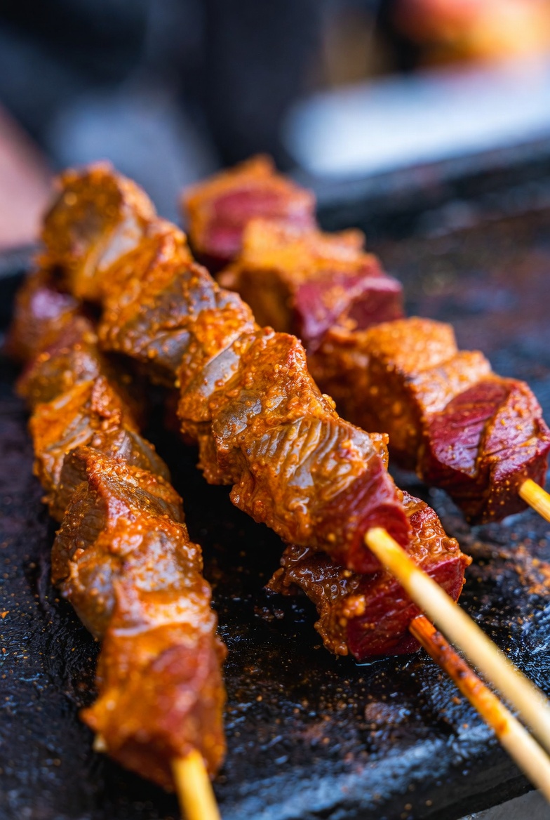 qwikad_com's tweet image. Peru's Anticuchos 🍢 – grilled beef heart skewers with spices. Tender surprise!

Street fave. 🇵🇪

#Anticuchos #PeruvianFood #Skewers