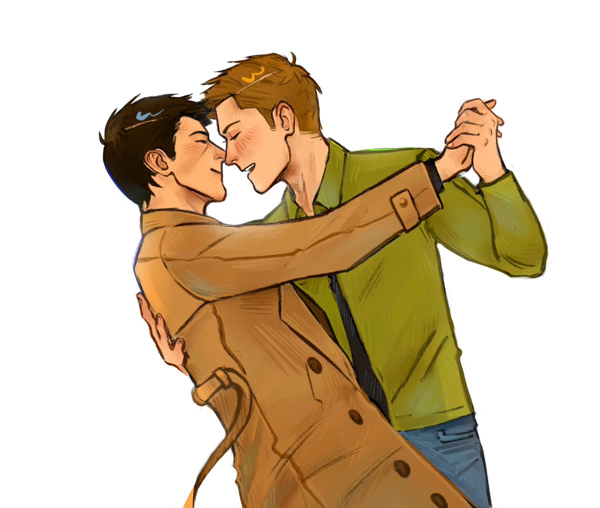 imagine there’s some romantic ass music in the back 
#destiel #supernatural #spn #fanart