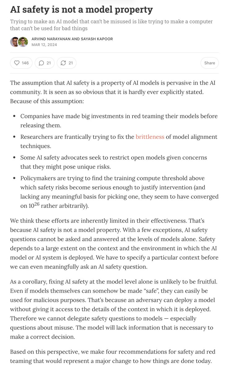 Sayash Kapoor tweet media