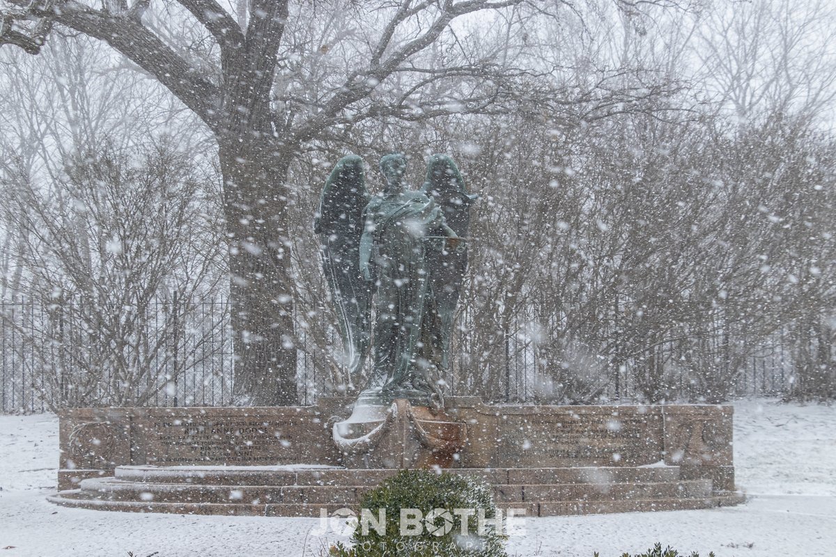 The Black Angel in a round of heavy snow today