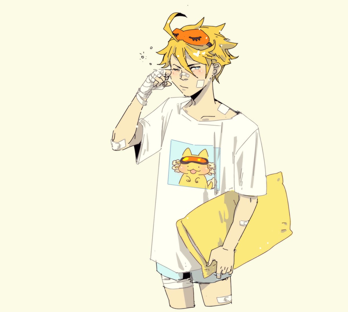 emilyyyhu's tweet image. seized by the idea of an orange goggle sleep mask and it would not leave me. 2434 hit me up for more merch ideas #YuDrawWilson