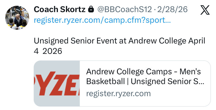 Andrew College MBB tweet media