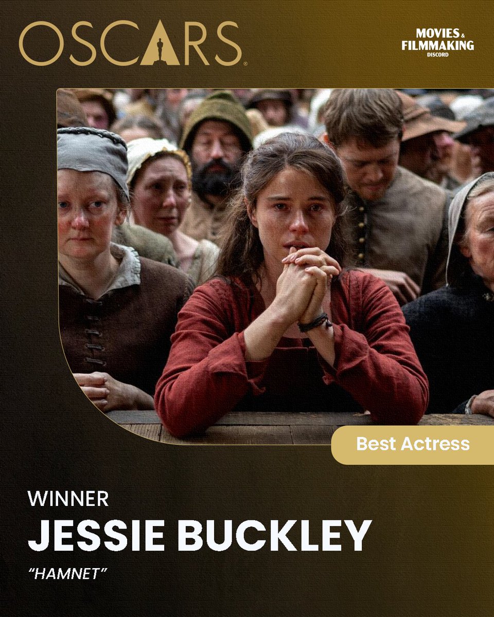mafdiscord's tweet photo. Jessie Buckley wins Best Actress for "Hamnet"♥️#Oscars2026 #Oscars https://t.co/mKZ4M0xV3w