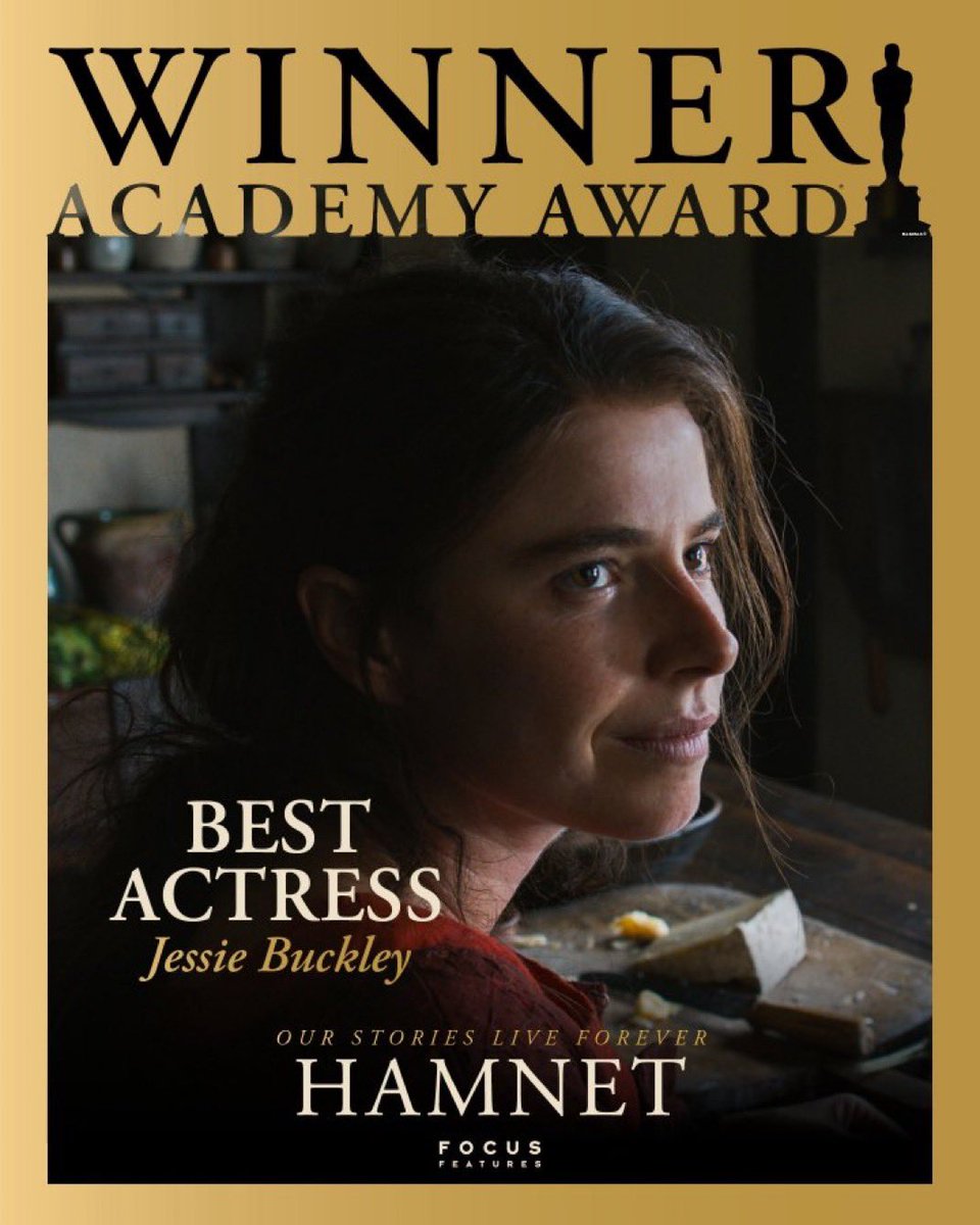 Congratulations to Jessie Buckley on her Academy Award WIN for Best Actress 🏆