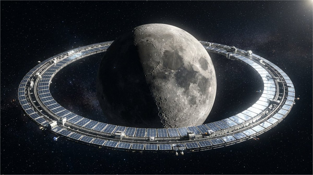 swagyitalks's tweet photo. Picture this: a massive solar panel ring encircling the moon, sending pure energy straight to our planet.
Japan’s 2013 Luna Ring idea is buzzing again in 2026 with AI visuals + JAXA’s OHISAMA tests.
Would this solve our energy crisis or spark a space race? 🔋⚡
#LunaRing #SpaceTech #CleanEnergy #AI
What’s your take—visionary leap or sci-fi dream?