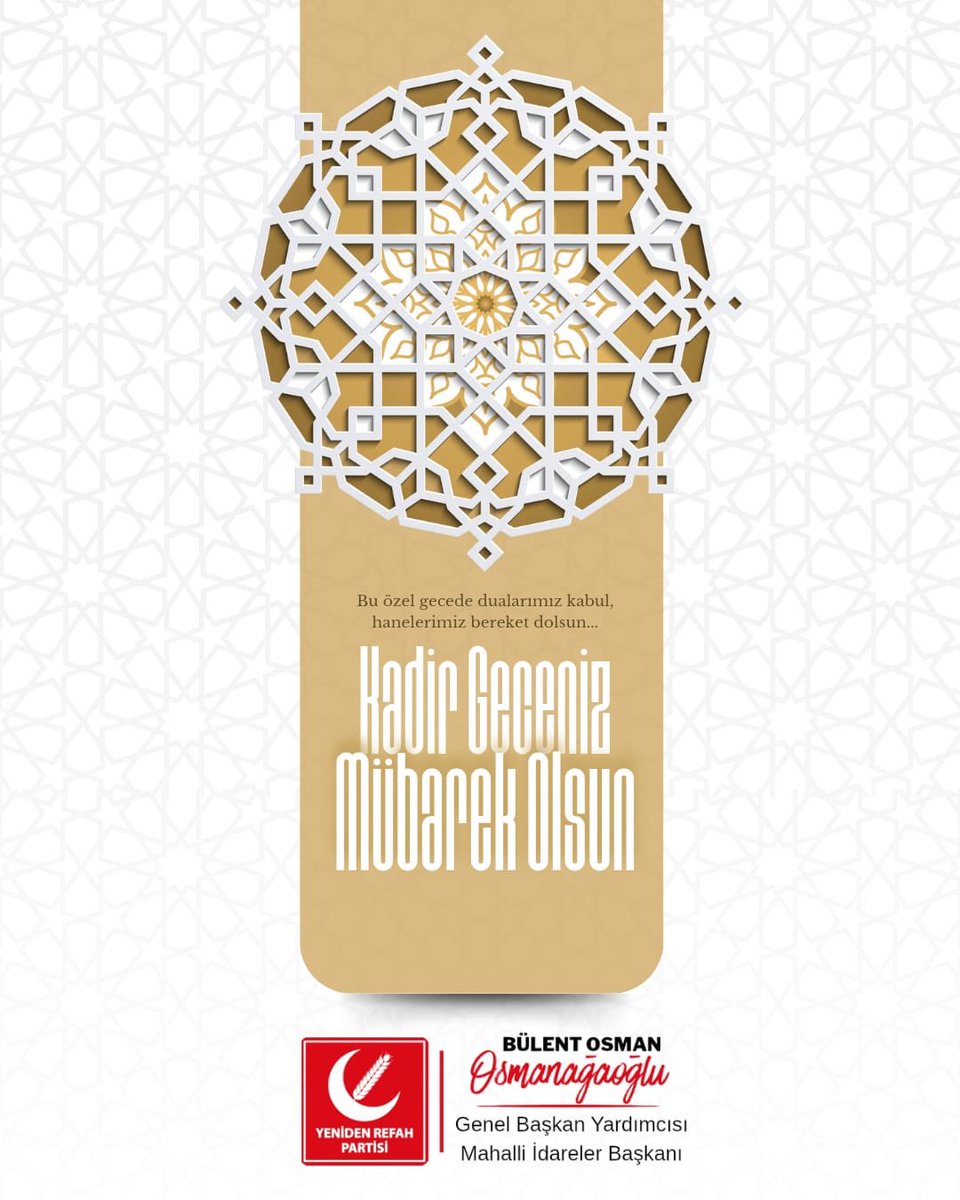 Aziz Milletimizin ve İslam aleminin mübarek Kadir gecesini tebrik eder,yapacakları ibadet ve dualarının kabulü Cenab-ı Haktan niyaz ederim.