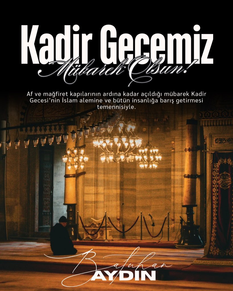 Rahmet, bağışlanma ve bereket kapılarının sonuna kadar açıldığı, bin aydan daha hayırlı olan Kadir Gecemiz mübarek olsun. 

Mevlam ibadetlerimizi ve dualarımızı kabul etsin. Bizi her tür kötülüğe karşı korusun. Doğrudan, hakkaniyetten ve güzel yoldan ayırmasın.

#KadirGecesi