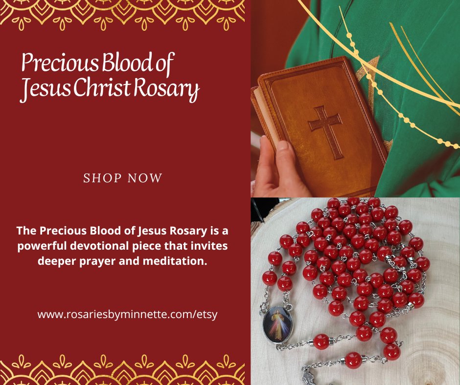 rosarios50437's tweet photo. During this Lenten season, we reflect on the sacrifice and love of Christ. The Precious Blood of Jesus Rosary is a powerful devotional piece that invites deeper prayer and meditation. https://t.co/u5d6G924S9 #catholiques #PrayHard #Jesuscristo #Sangre #catoftheday https://t.co/UPu72lBrob